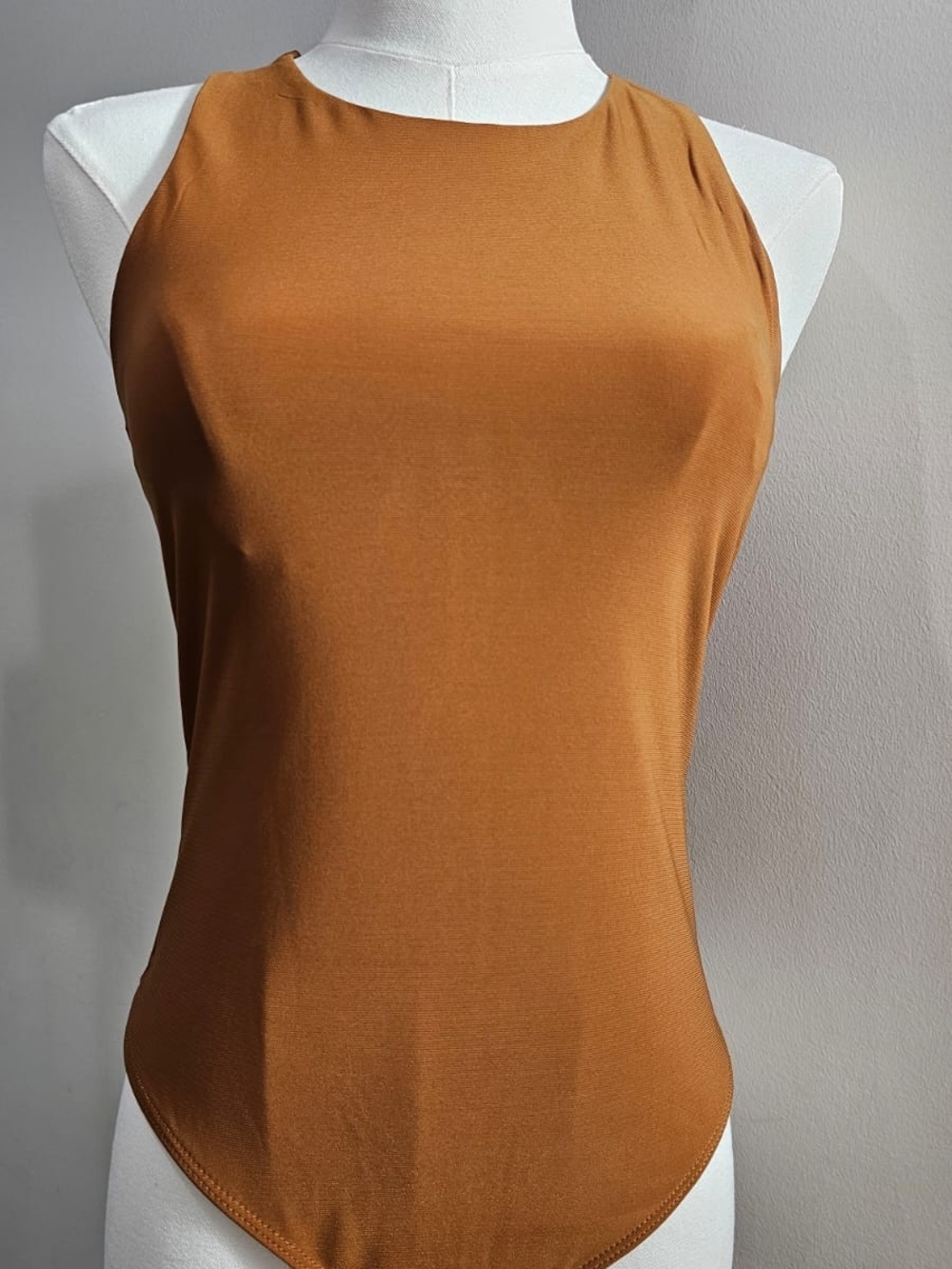 MERAKI PREMIUM BODYSUIT - SIZE M - BURNT MUSTARD / CARAMEL NWOT